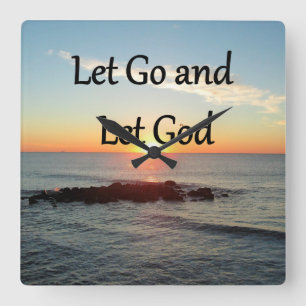 RELÓGIO QUADRADO VAMOS E DEIXEMOS FOTO DE DEUS SUNRISMO