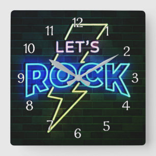 Relógio Quadrado Vamos Rock Lightning Bolt