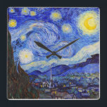 Relógio Quadrado Van Gogh , "Starry Night" , No.04<br><div class="desc">私 はVanGoghが き な 好 人 の た め に こ の às 壁 às 掛 às け às 時 às 計 às を às 作 às り (Concebido por KOBAYASHI,  Michinobu)</div>