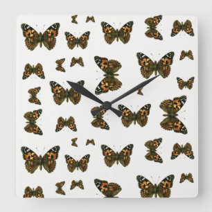 Relógio Quadrado Vanessa cardui - A Borboleta Dama Pintada