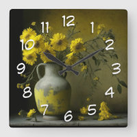 Vaso Antigo de Flores Amarelas