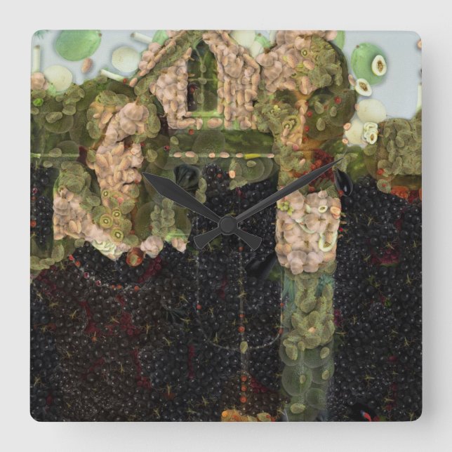 Relógio Quadrado Vegan Gothic Fine Art Spoof (Frente)