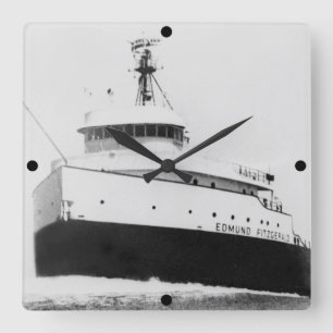 Relógio Quadrado Vendavais do vintage de Edmund Fitzgerald de