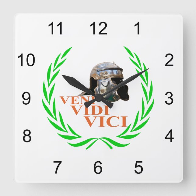 Relógio Quadrado Veni Vidi Vici (Frente)