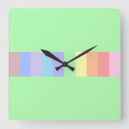 Relógio Quadrado Verde limão de Pastel