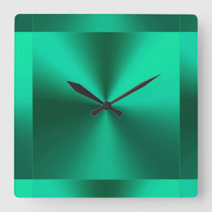 Relógio Quadrado Verde metálico moderno minimalista