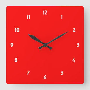 Relógio Quadrado Vermelho