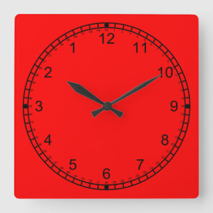 Relógio Quadrado Vermelho