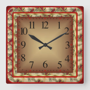 Relógio Quadrado Vermelho