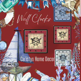 Relógio Quadrado Vermelho Parecido Náutico