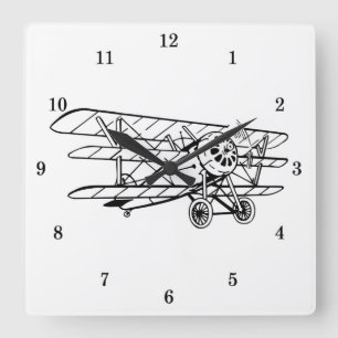 Relógio Quadrado Very Cool Tri-Wing Airplane Wall Clock