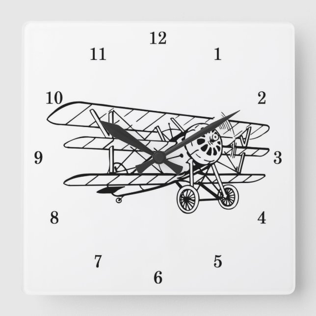 Relógio Quadrado Very Cool Tri-Wing Airplane Wall Clock (Frente)
