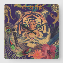 Relógio Quadrado Viagem da Vintage India