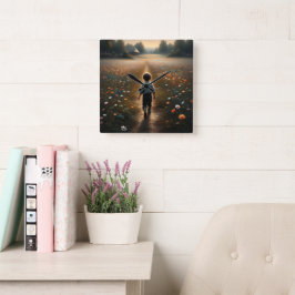 Relógio Quadrado Viagem Solitária de Criança - Campos de Maravilha