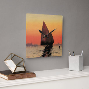 Relógio Quadrado Viagens Antigas, Barcos no Excelsior Palace Veneza