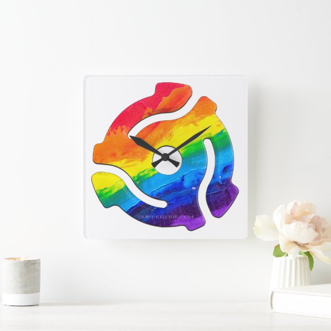 Relógio Quadrado Vibran do adaptador de gravação plástico de 45 RPM (Lar)