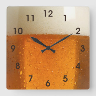 Relógio Quadrado Vidro de Cerveja