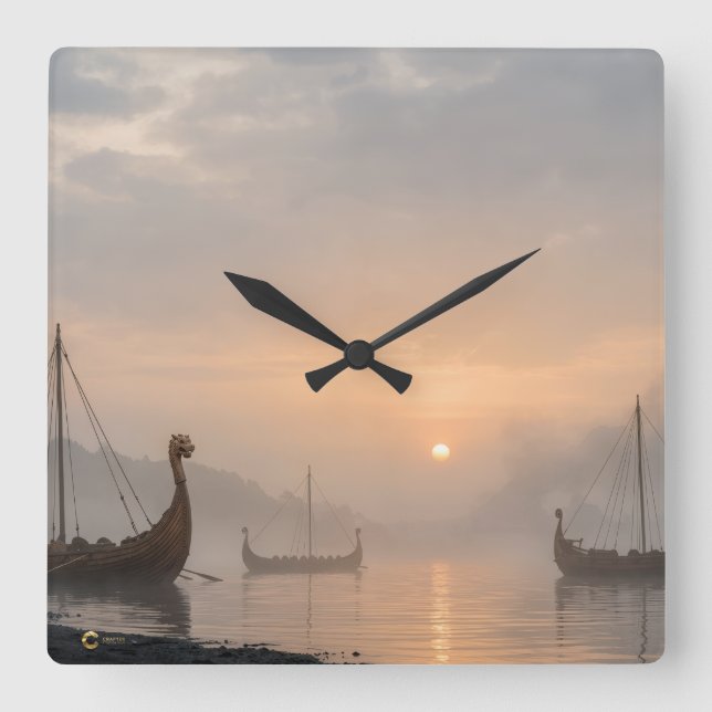 Relógio Quadrado Viking Clock (Frente)
