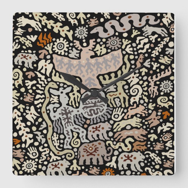 Relógio Quadrado Viking Shaman Ritual Wall Clock (Frente)