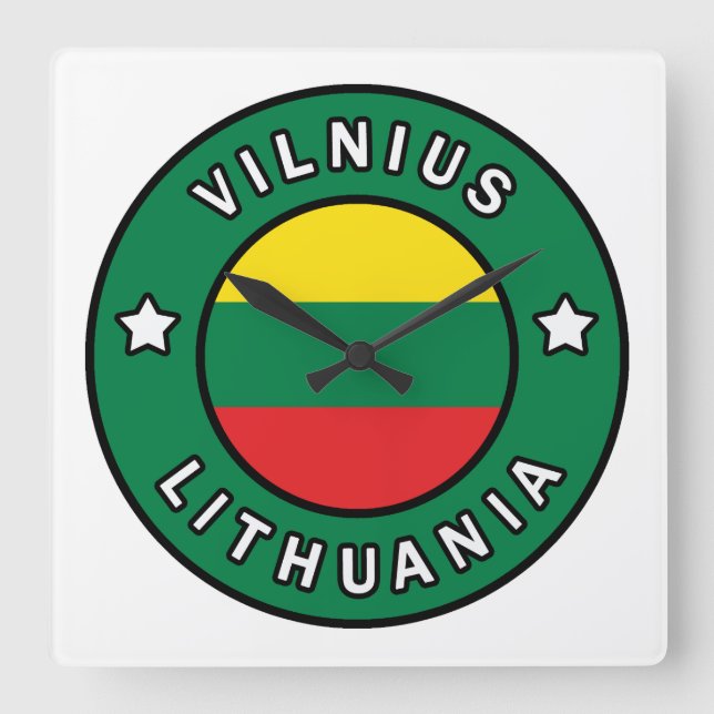 Relógio Quadrado Vilnius Lituânia (Frente)