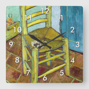 Relógio Quadrado Vincent van Gogh - A Cadeira de Van Gogh