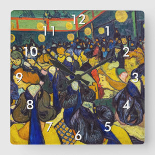 Relógio Quadrado Vincent van Gogh - A Sala de Dança em Arles