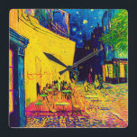 Relógio Quadrado Vincent Van Gogh - Café Terrace À Noite Pop Art<br><div class="desc">Também conhecido como Café Terrace On The Place Du Forum, esse óleo na canvas de 1888 mostra um calçadão em Arles France frequentado com frequência por Van Gogh, iluminado intensamente em amarelo sob um céu azul escuro com estrelas haloadas semelhantes ao que seria visto mais tarde em "A Noite Estrelada"....</div>