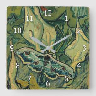 Relógio Quadrado Vincent van Gogh - Grande Mariposa Bicha