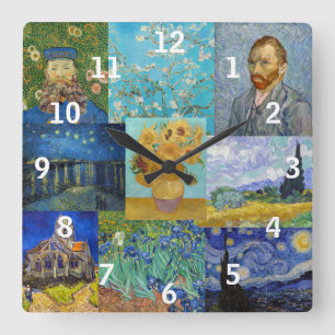 Relógio Quadrado Vincent Van Gogh - Obras-primas