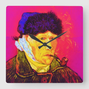 Relógio Quadrado Vincent Van Gogh - Pop de Arte de Bandagem Autoret
