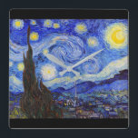 Relógio Quadrado Vincent Willem van Gogh , “ Starry Night ”<br><div class="desc">私はGoghが好きな人のためにこの製品を作りました。</div>