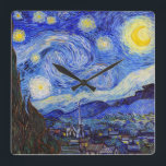 Relógio Quadrado Vincent Willem van Gogh , “ Starry Night ” スクエア壁時計<br><div class="desc">私はGoghが好きな人のためにこの製品を作りました。</div>