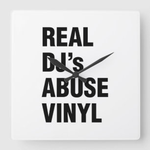 RELÓGIO QUADRADO VINIL DO ABUSO DO DJ REAL
