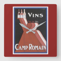 "Vins" poster de vinho vintage e "Camp Romain"