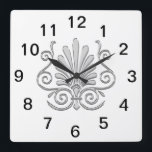 Relógio Quadrado Vintage Art Deco Silver Plume Árabe<br><div class="desc">Vintage Art Deco Silver Color Plume Arabesque Acessórios de festa personalizáveis, elegantes, chic e na moda com uma vintage romântica olha para a cor prata da arte pluma / fã arabesca de deco da arte em forma de design. Este produto faz parte de um conjunto de designs correspondentes que são...</div>