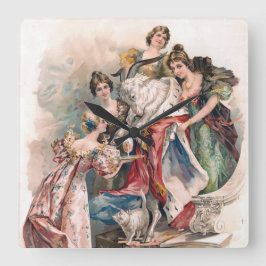 Relógio Quadrado Vintage Beer Advertisement Poster