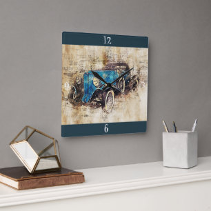 Relógio Quadrado Vintage Classic Car Wall Clock