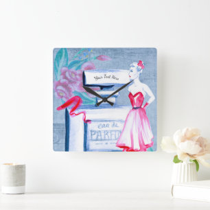 Relógio Quadrado Vintage Elegant Eau De Parfum Ladies Boudoir