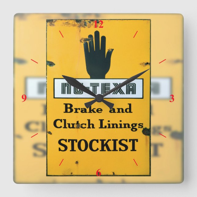 Relógio Quadrado Vintage Enamel Sinal. (Frente)