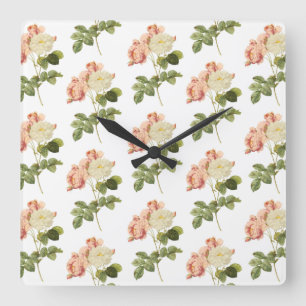 Relógio Quadrado Vintage Flowers wall clock 2