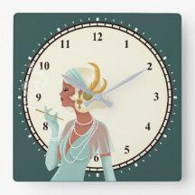 Vintage Glam 1920 Minutos Números Turquoise