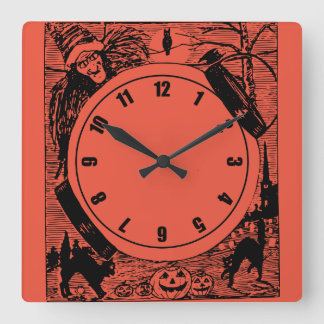Relógio Quadrado Vintage Halloween Wall Clock