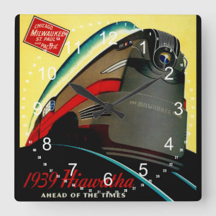 Relógio Quadrado Vintage Hiawatha - Comboio Dinamizado