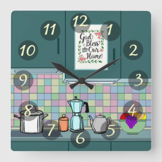 Relógio Quadrado Vintage Kitchen