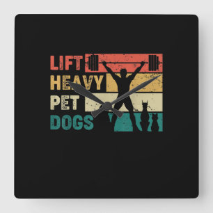 Relógio Quadrado Vintage Levanta Cães Pet Pesados Malhação Engra