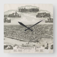Vintage Pictorial Map of Narragansett RI (1888)