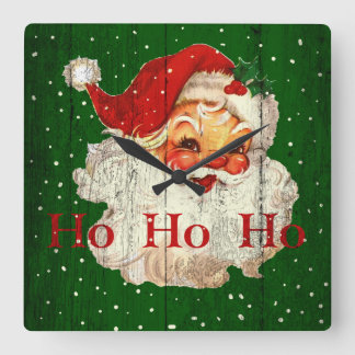 Relógio Quadrado Vintage Retro Ho Ho Ho Papai Noel