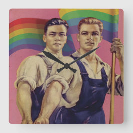 Relógio Quadrado Vintage SHOUT IT Pride Square Wall Clock