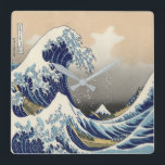 Relógio Quadrado vintage ukiyo e art a onda do excelente<br><div class="desc">vintage ukiyo e art,  os acessórios da casa de excelente.decorações    japonesas de ukiyo e casa.</div>
