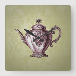 Relógio Quadrado Vintage Victorian Teapot